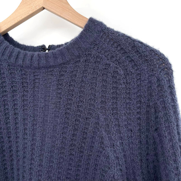 NWT 360 Cashmere Pamela Ribbed Wool & Cashmere Blend Sweater Prussian Sz XS Blue - Picture 6 of 14
